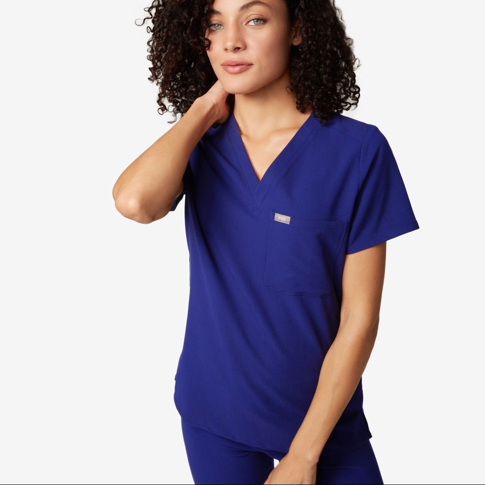 Deep royal Catarina one pocket scrub top